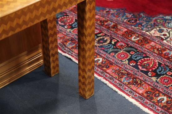 An unusual parquetry inlaid Continental rectangular side table, W.4ft 3in. D.1ft 2in. H.2ft 4in.